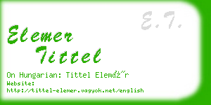 elemer tittel business card